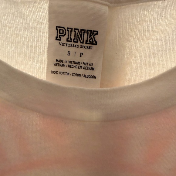 PINK Victoria's Secret White Graphic  T-Shirt - Picture 5 of 6